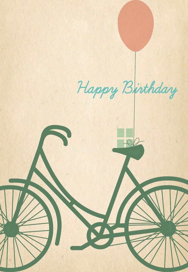Birthday card printable - bike