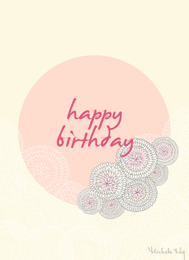 Birthday card printable - pink
