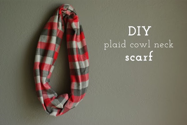 DIY Plaid Gift - Cowl Scarf