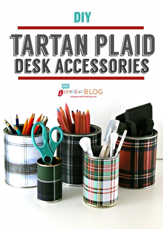DIY Plaid Gift - Desk Accessories