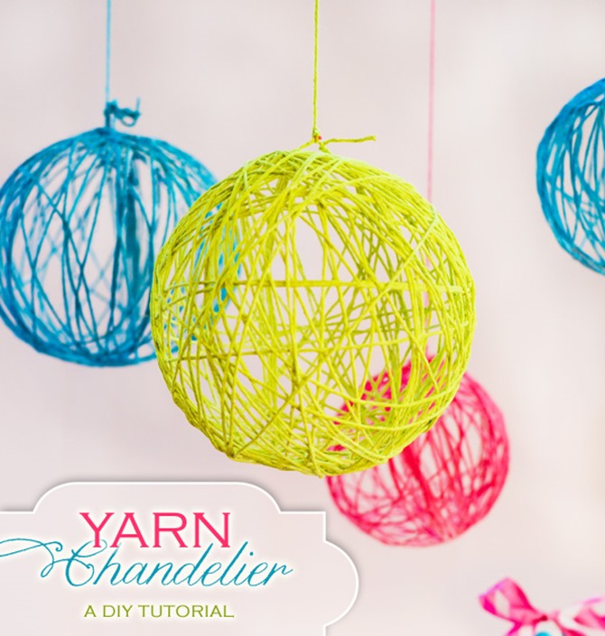 DIY Yarn Decor - Yarn Chandelier