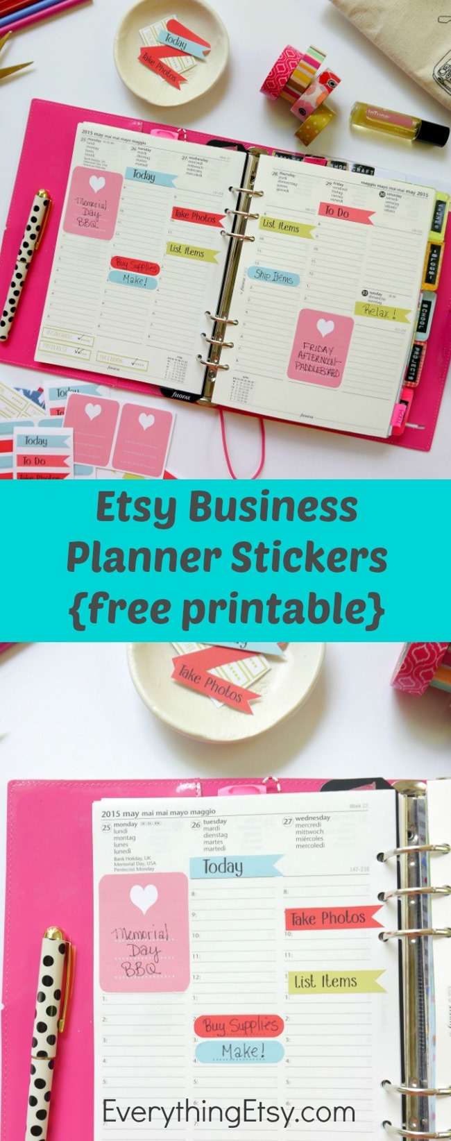 Etsy Business Planner Stickers - Free Printable for Filofax on EverythingEtsy.com