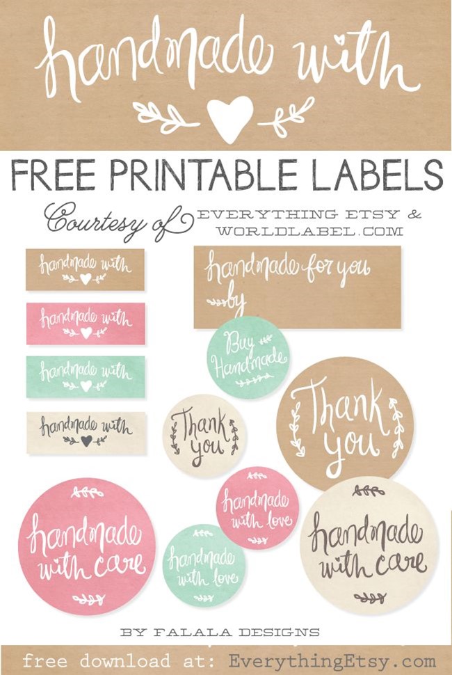 free handmade printable tags