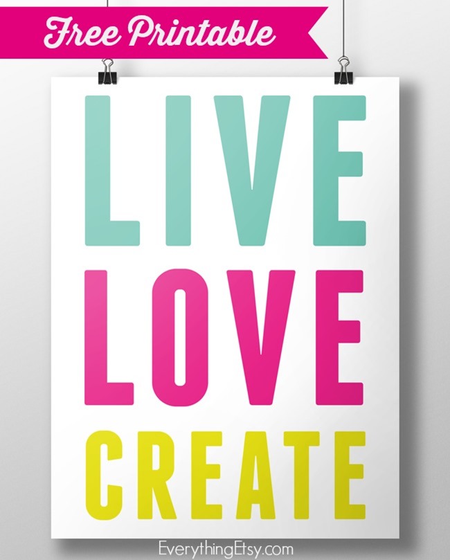 Free Printable - Live Love Create on EverythingEtsy.com