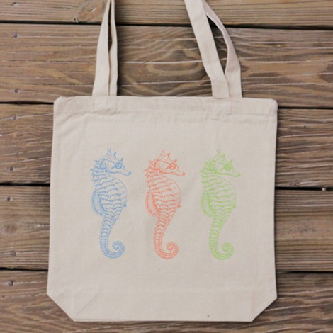 Seahorses - Tote by Handmade and Craft on Etsy