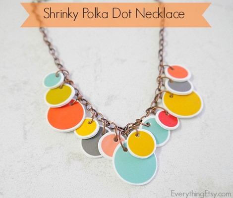 Shrinky Polka Dot Necklace Tutorial & Printable at Everything Etsy