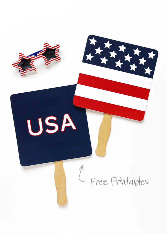 4th of July Part Printables - 12 Free Downloads - EverythingEtsy.com - Party Fans