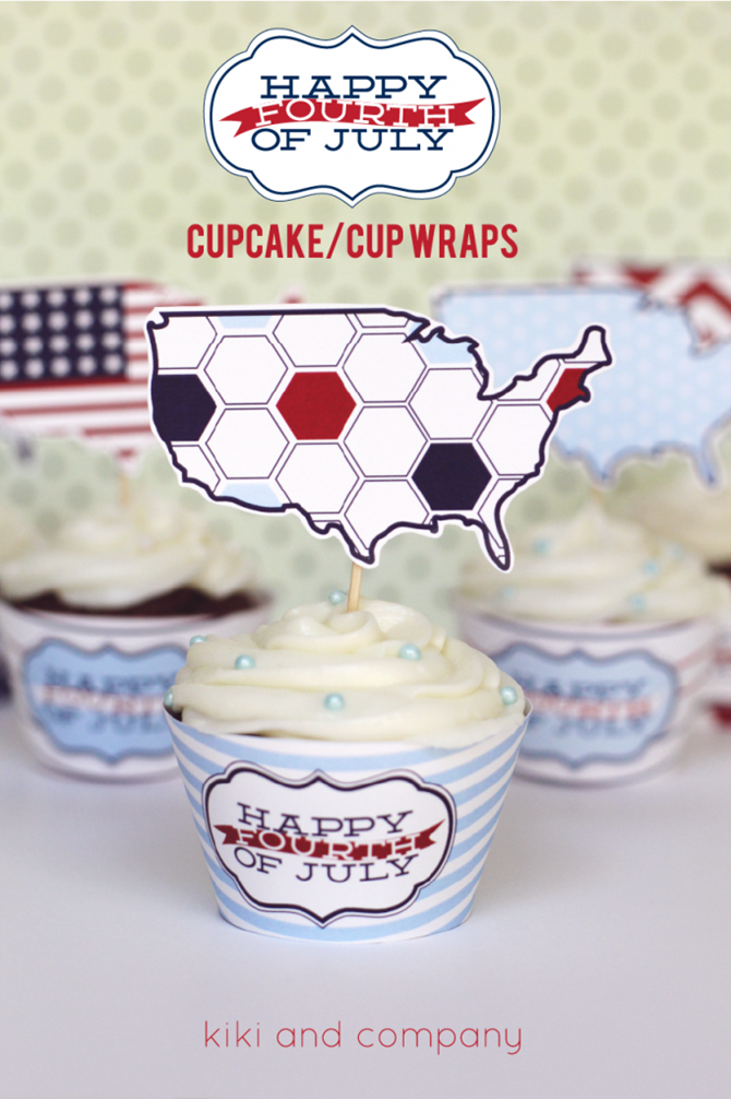 4th of July Party Printables - 12 Free Downloads - EverythingEtsy.com - Cupcake Wrappers