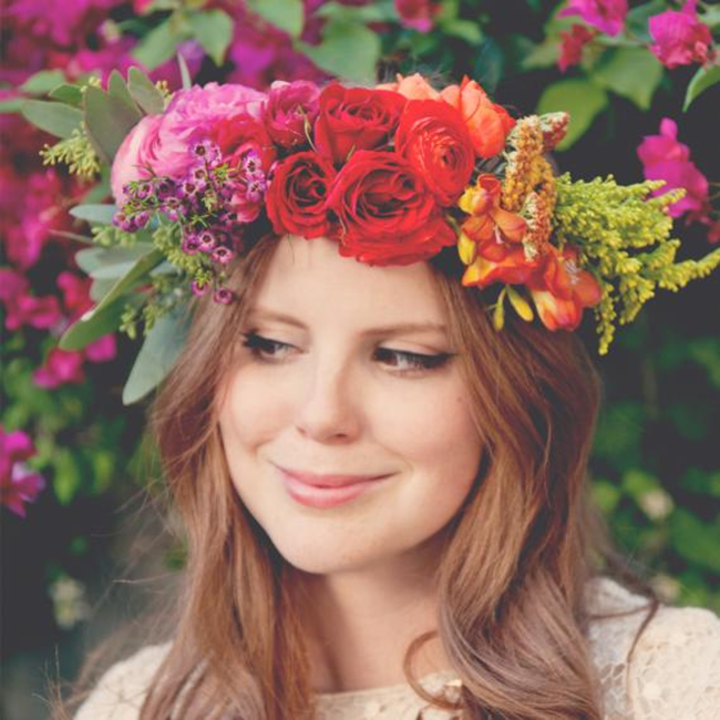 claire-thomas-bridal-shower-boho-diy-wearing-flower-crown-close-0814_sq by Claire Thomas on MarthaStewart