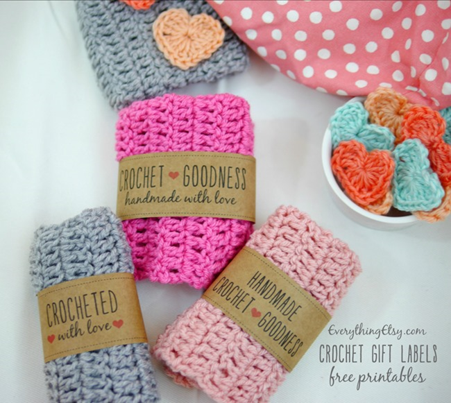 Crochet labels for your handmade gifts - Free on EverythingEtsy